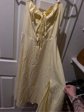 Women’s Yellow Dress with Tie Front